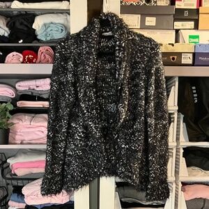 Bailey Black, Grey & White Wrap Sweater